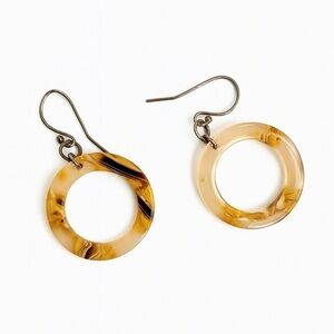 Elegant Tan and yellow Hoop Earrings
